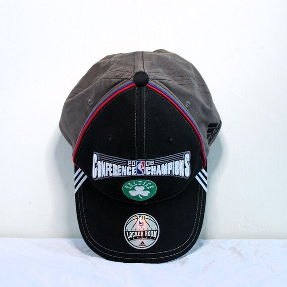 Adidas Hat Mens Womens One Size Fits All Black Gray 2008 Celtics Conference Cham - Picture 5 of 8